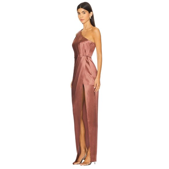 SAU LEE X Revolve Preston Dress in Brown 4 as-is Maxi Gown Womens - Picture 4 of 12